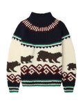 Graphic mock neck knit