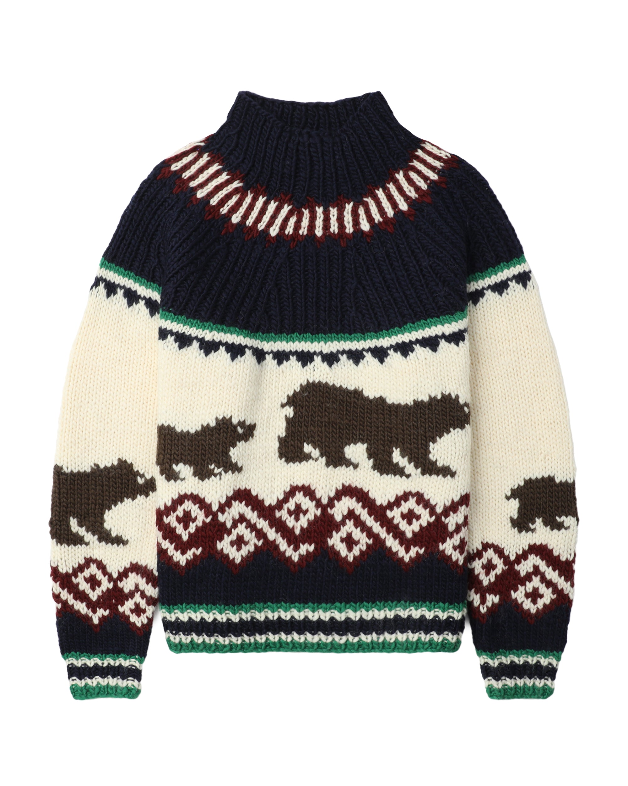 Graphic mock neck knit