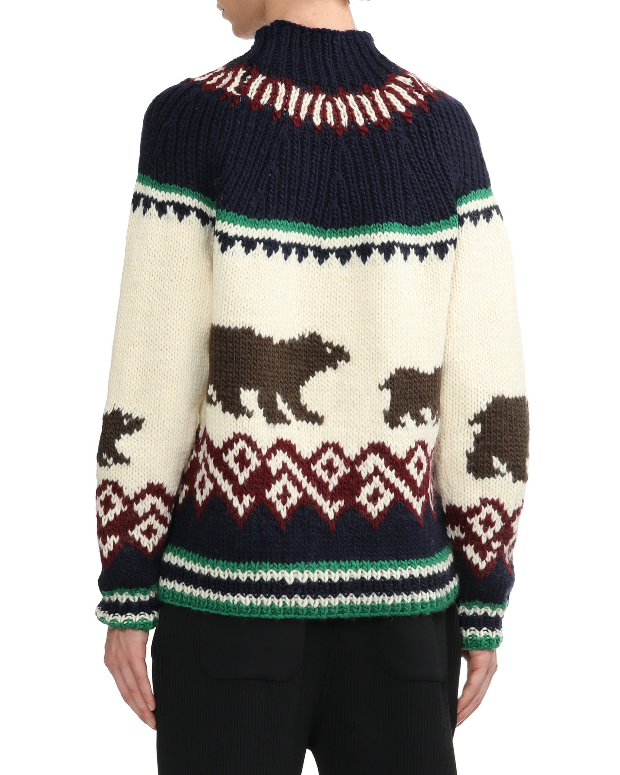 Graphic mock neck knit