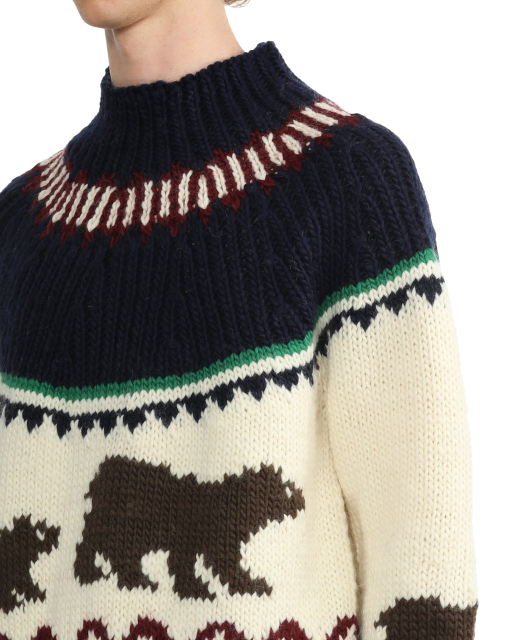 Graphic mock neck knit