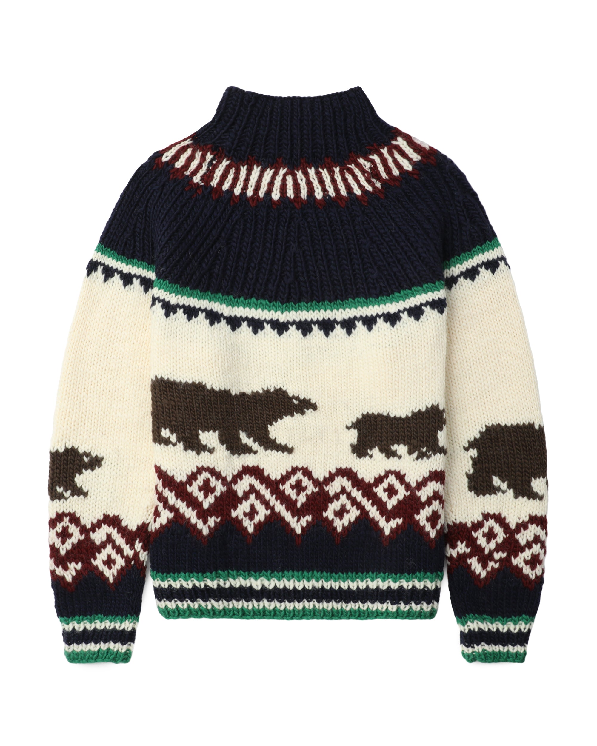 Graphic mock neck knit