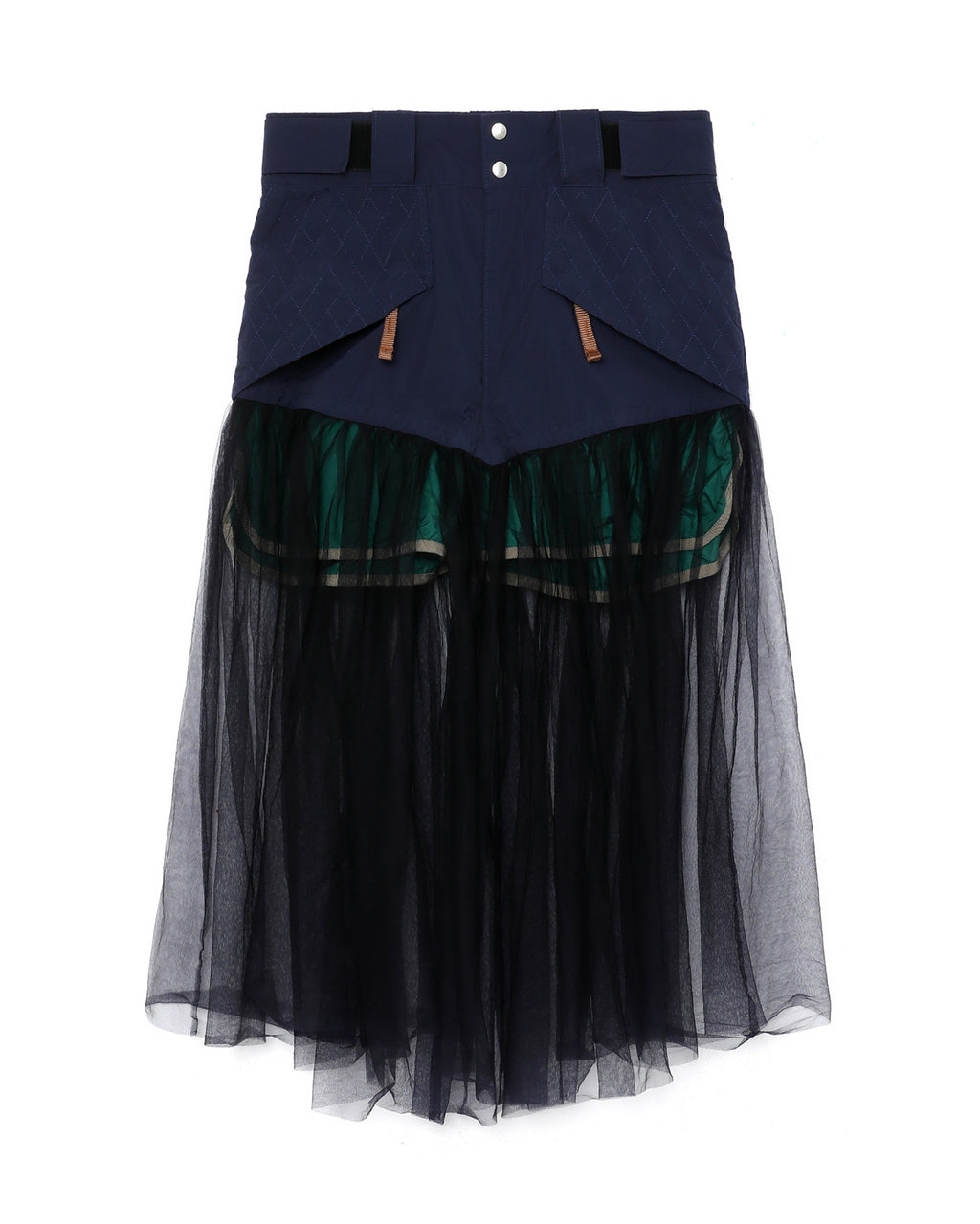 Sheer-panelled skirt with leggings