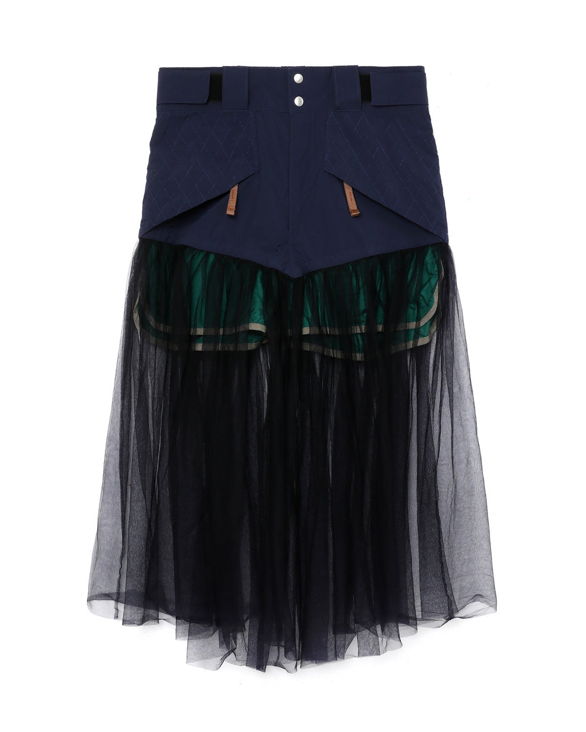 Sheer-panelled skirt with leggings