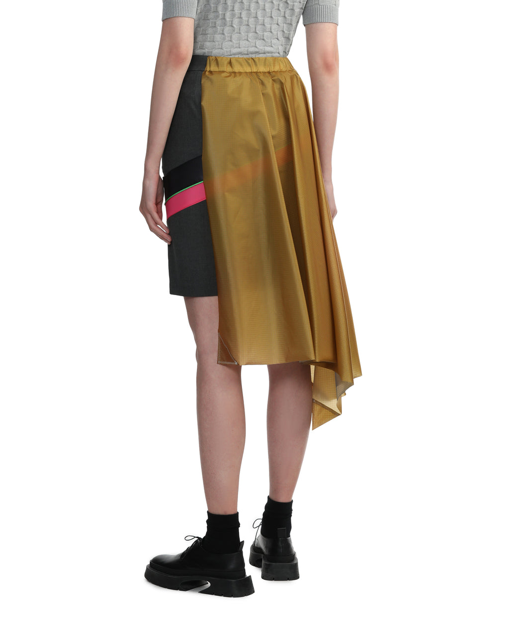 Panelled belted skirt