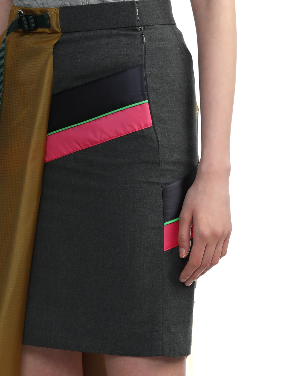 Panelled belted skirt