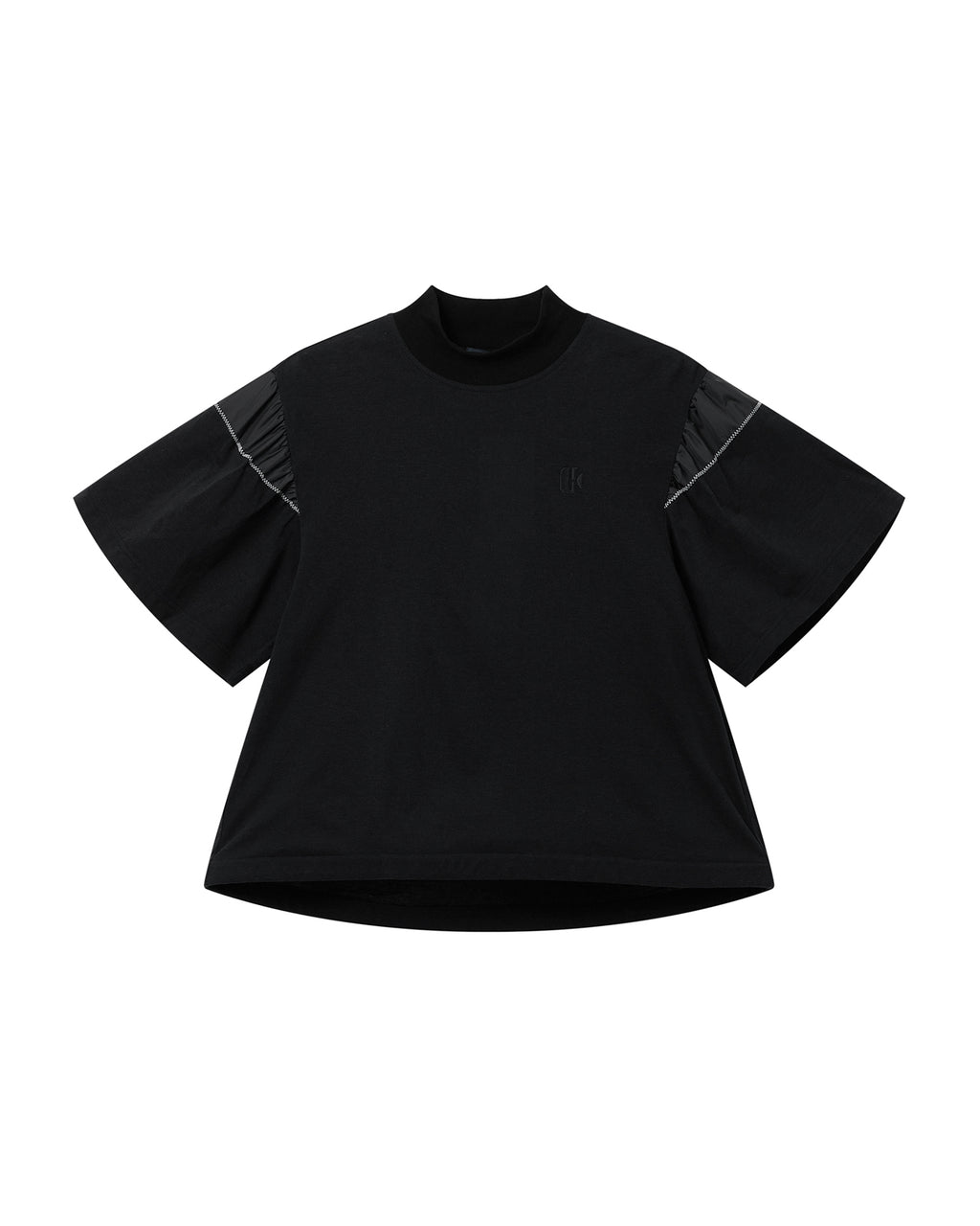 Mock neck short sleeve top