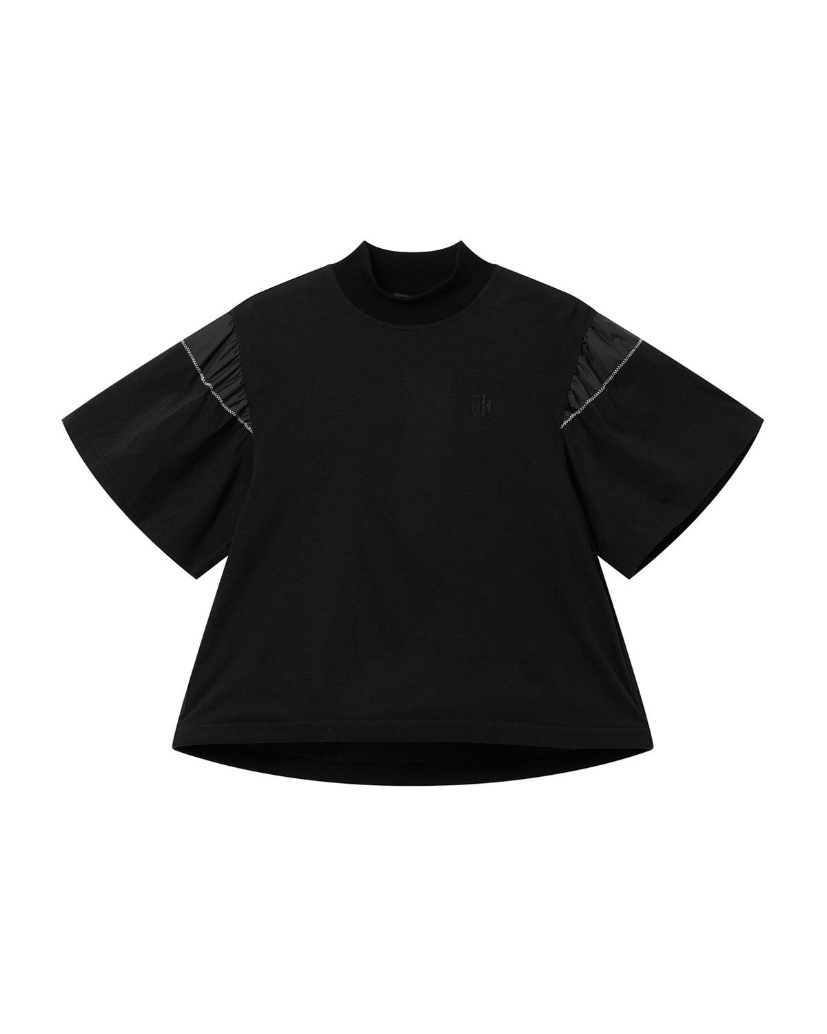 Mock neck short sleeve top