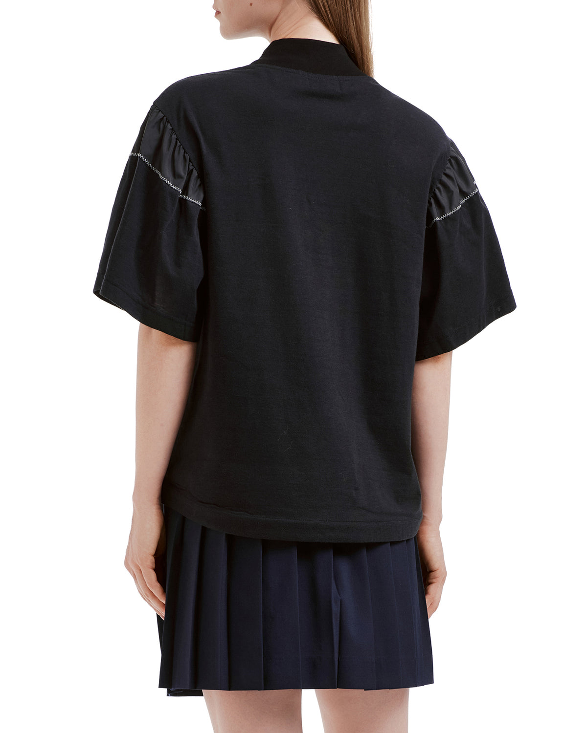 Mock neck short sleeve top