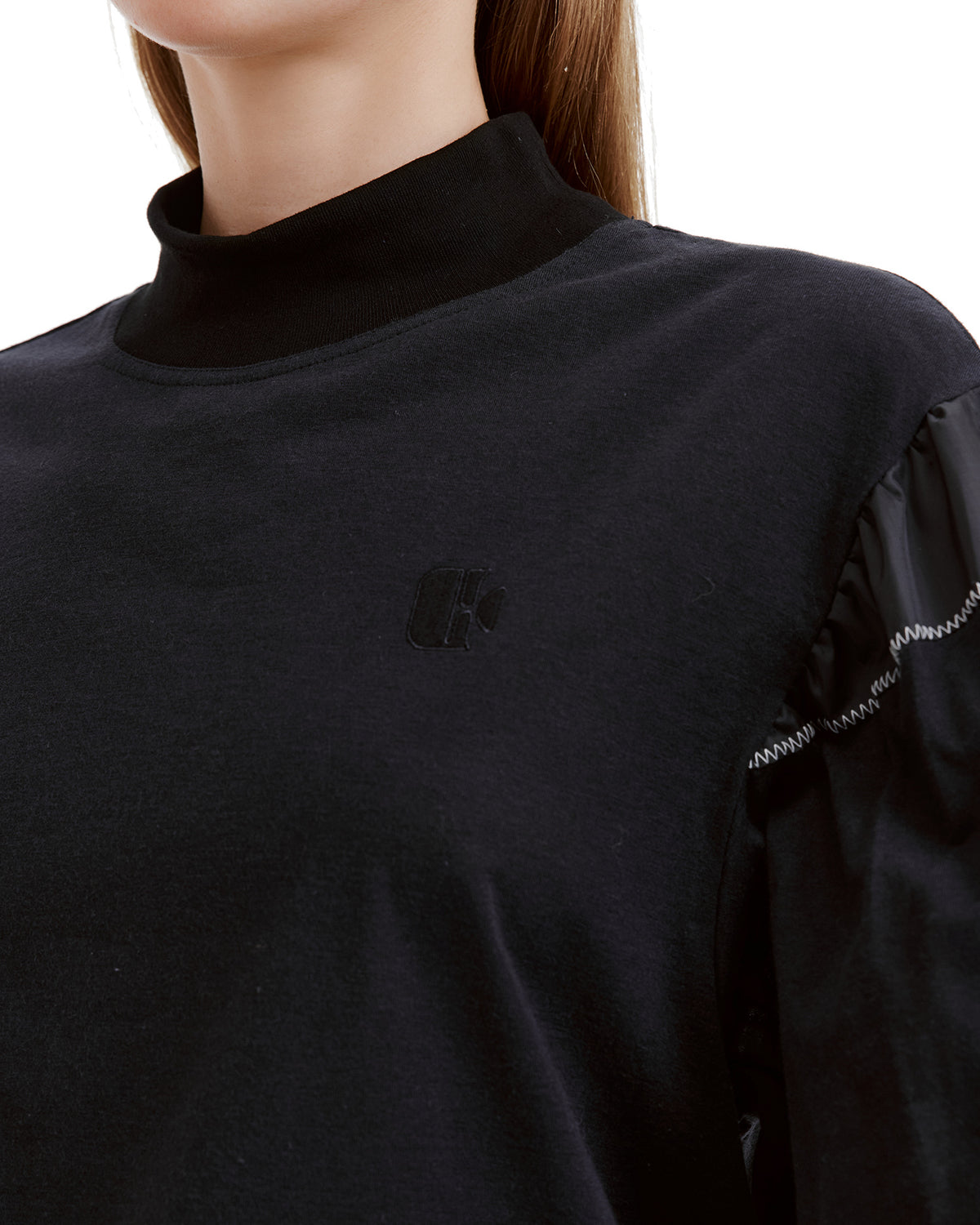 Mock neck short sleeve top