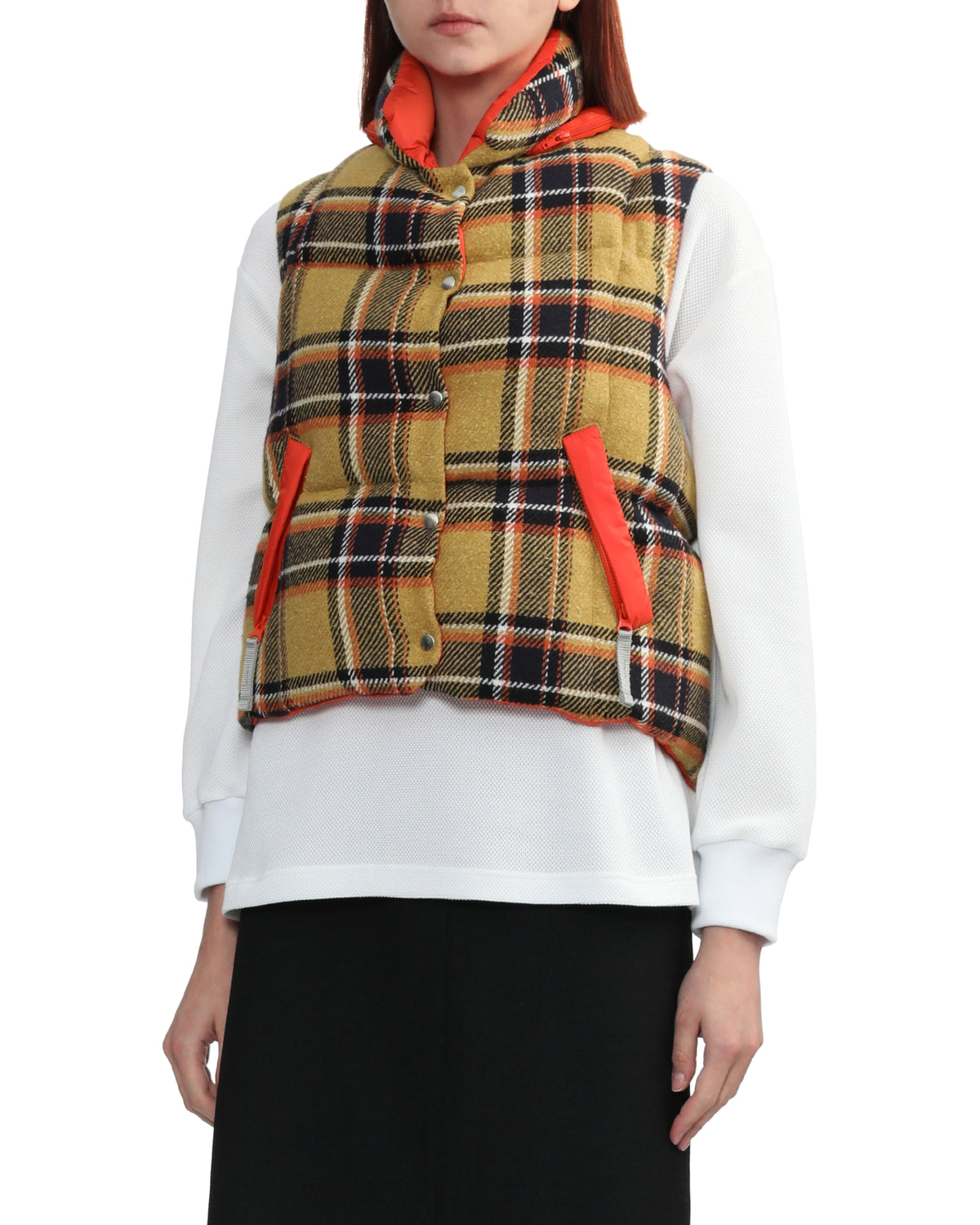 Cropped plaid gilet
