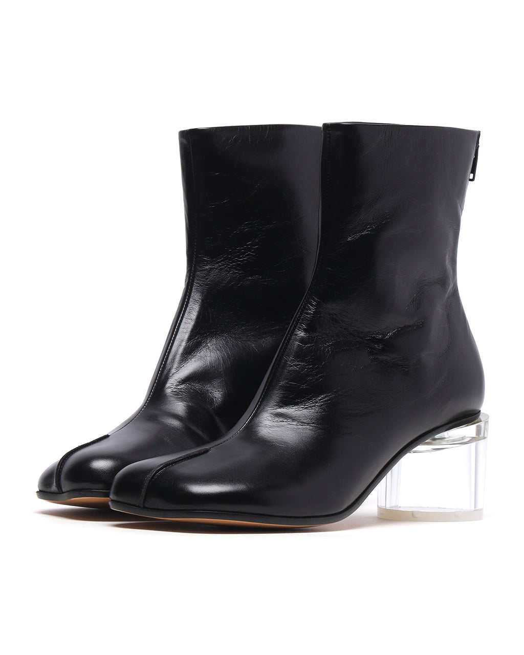 Clear-heel boots