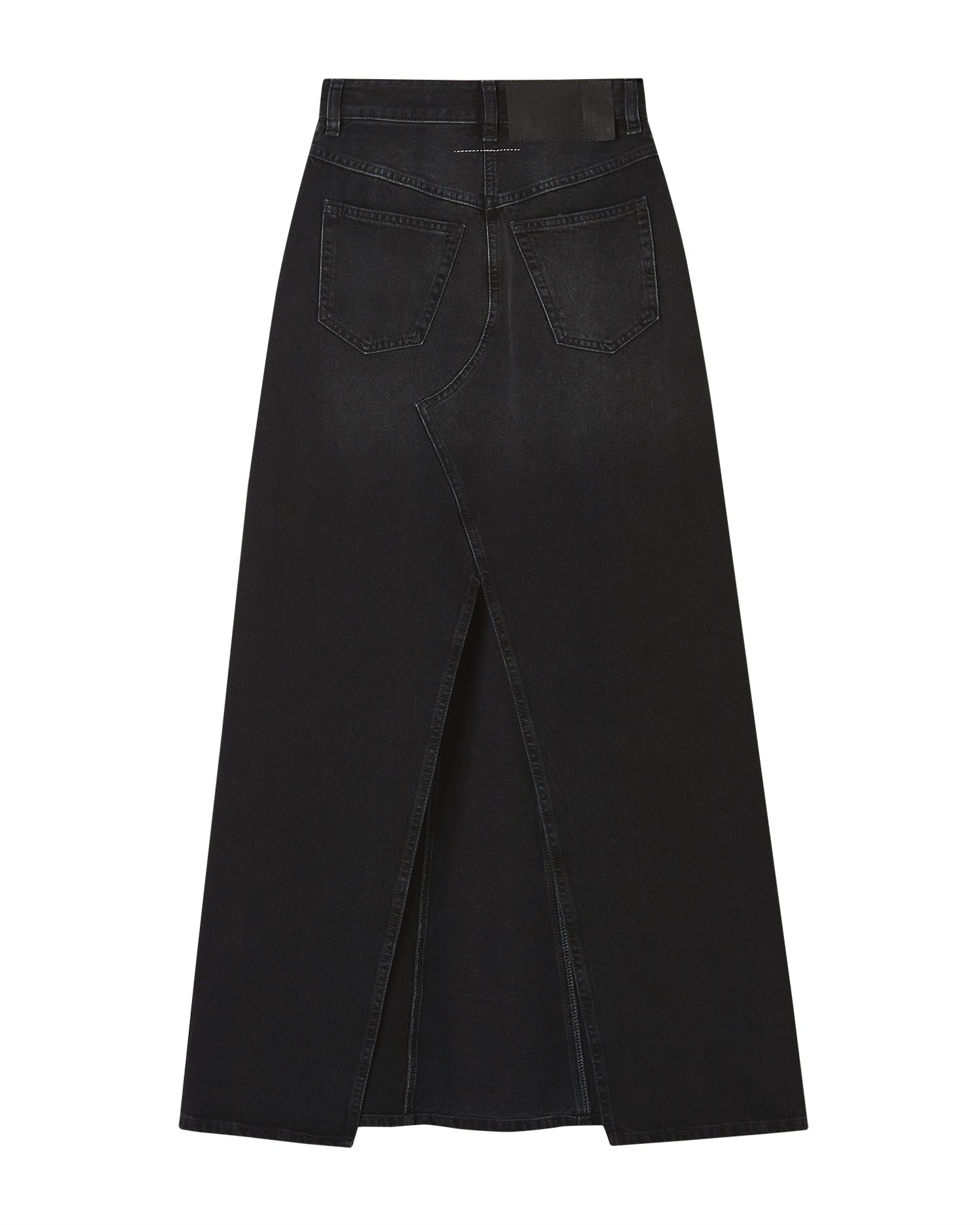 Painted denim skirt