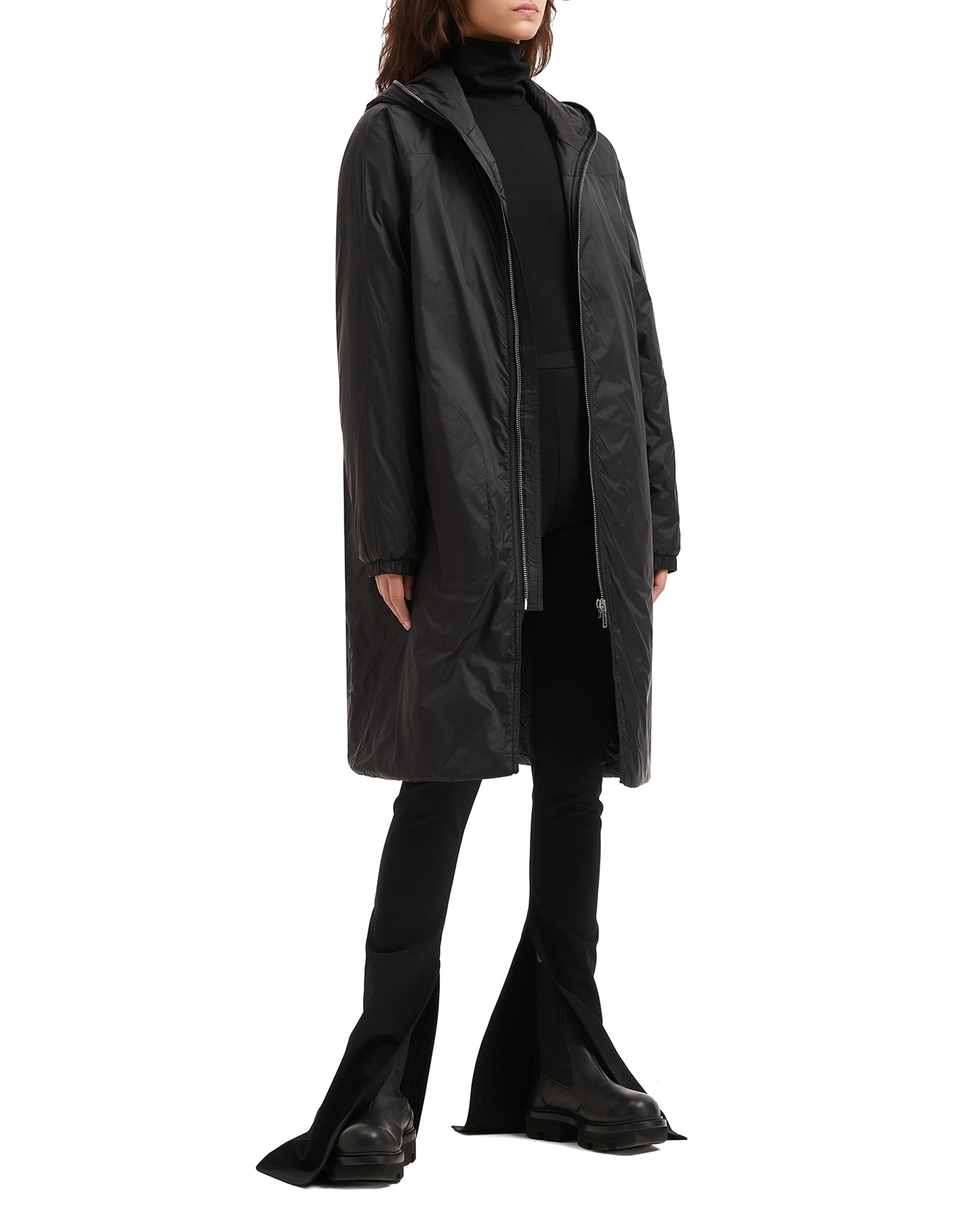 Hooded long coat