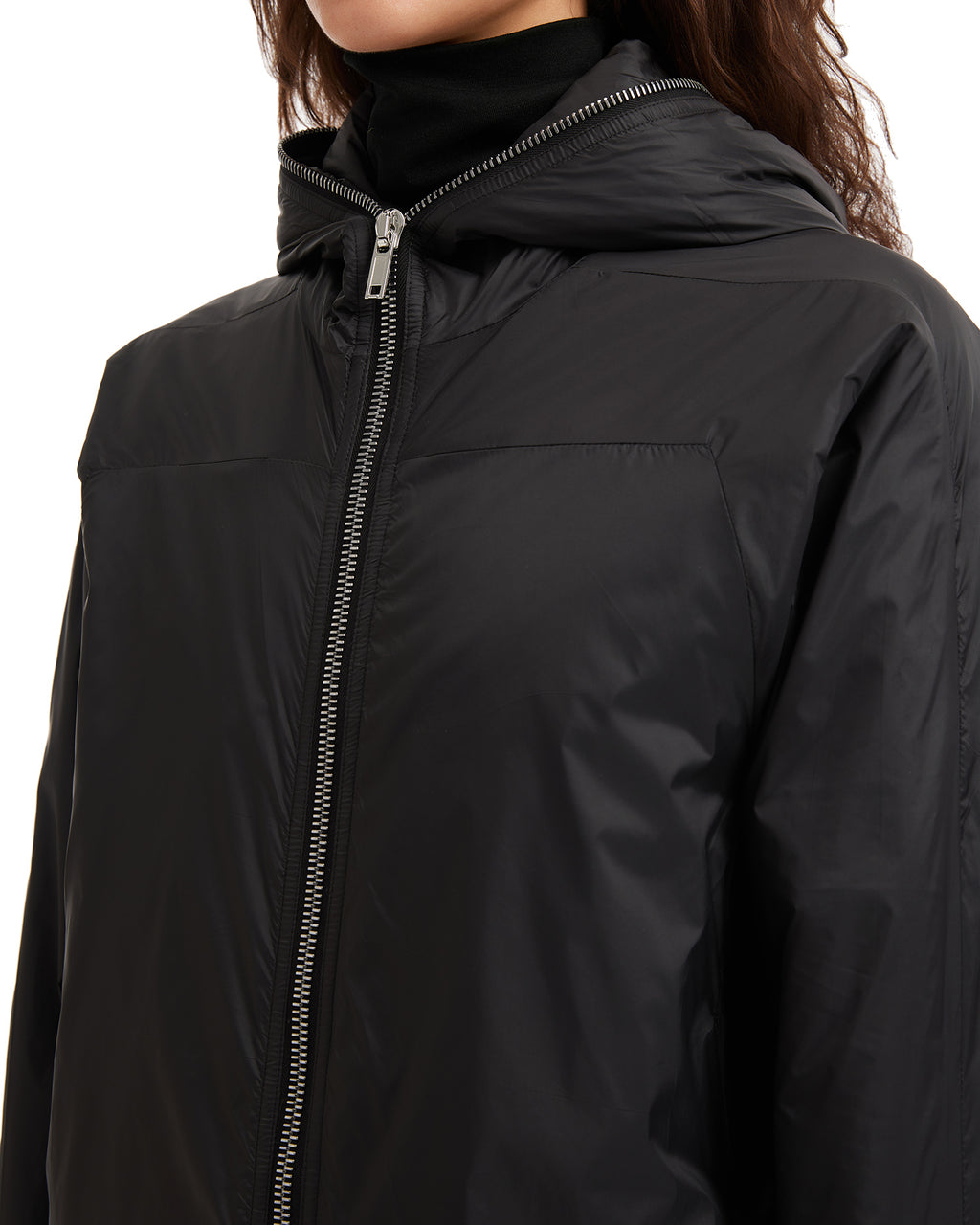 Hooded long coat