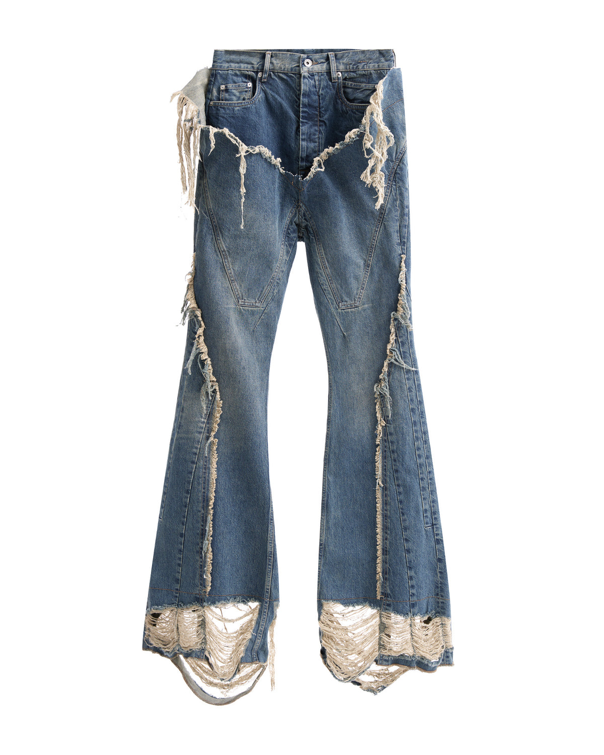 Distressed bootcut jeans