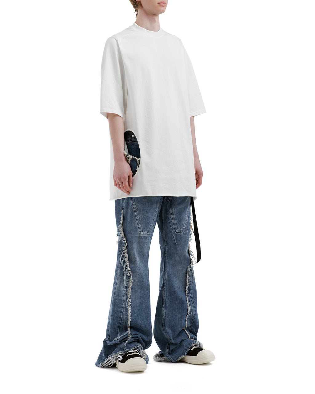 Distressed bootcut jeans