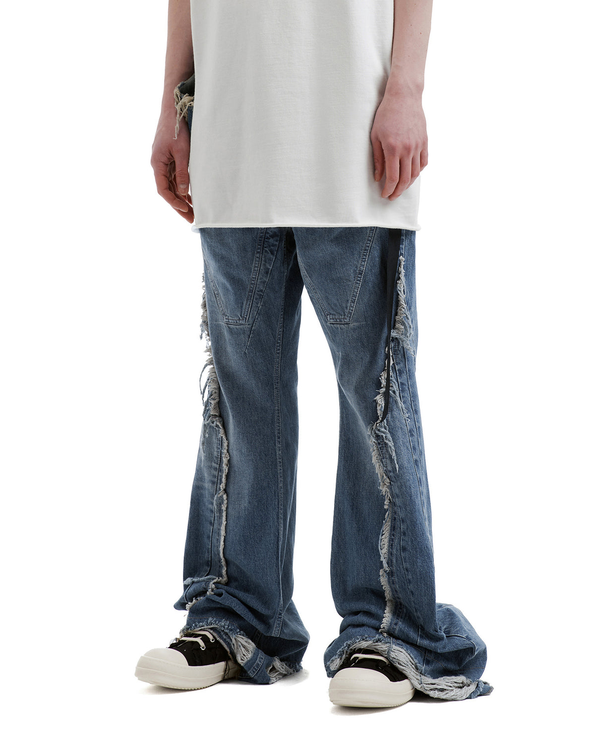 Distressed bootcut jeans