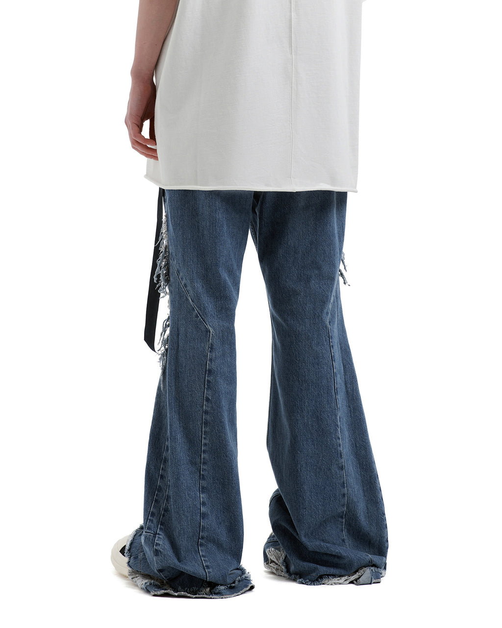 Distressed bootcut jeans