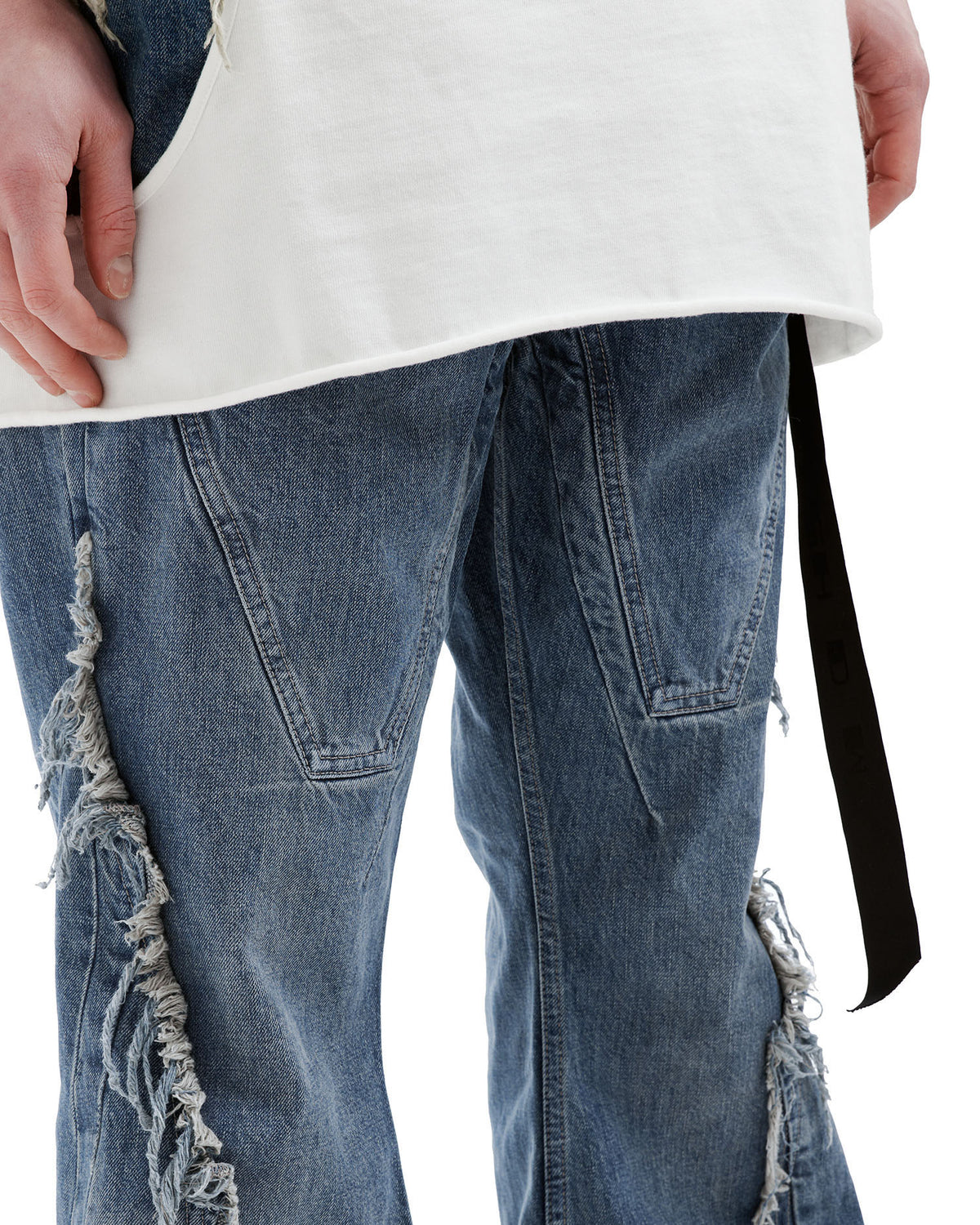 Distressed bootcut jeans