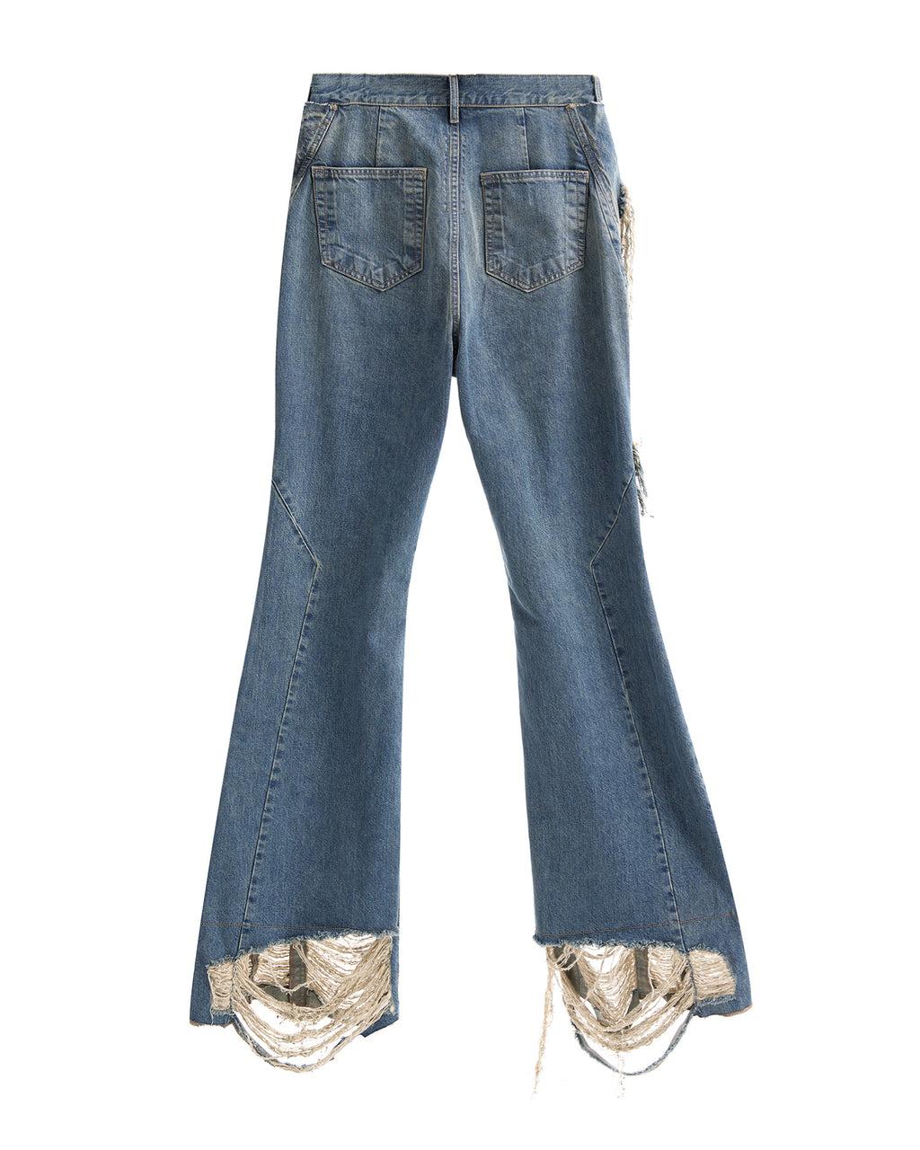 Distressed bootcut jeans