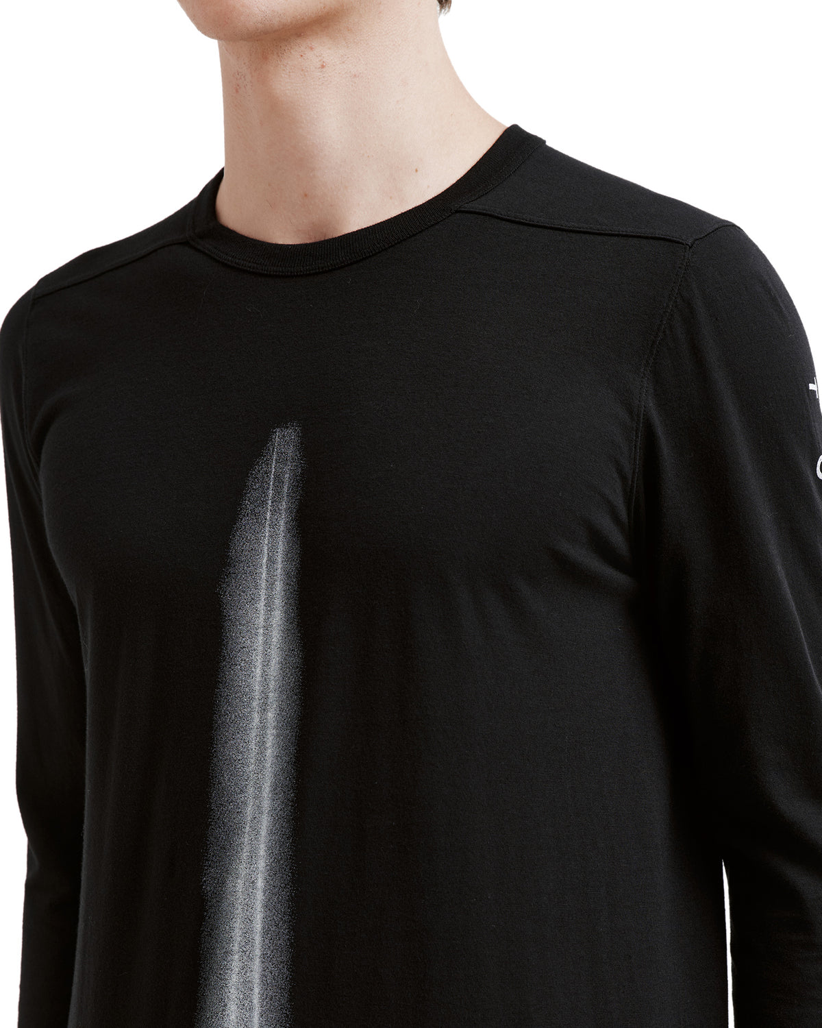 Graphic ribbed collar T-shirt