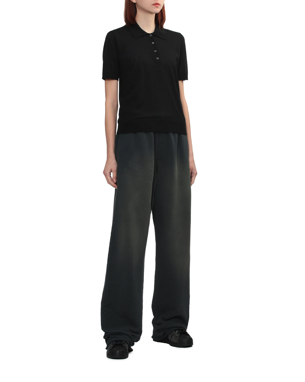 Polo short sleeve knit top