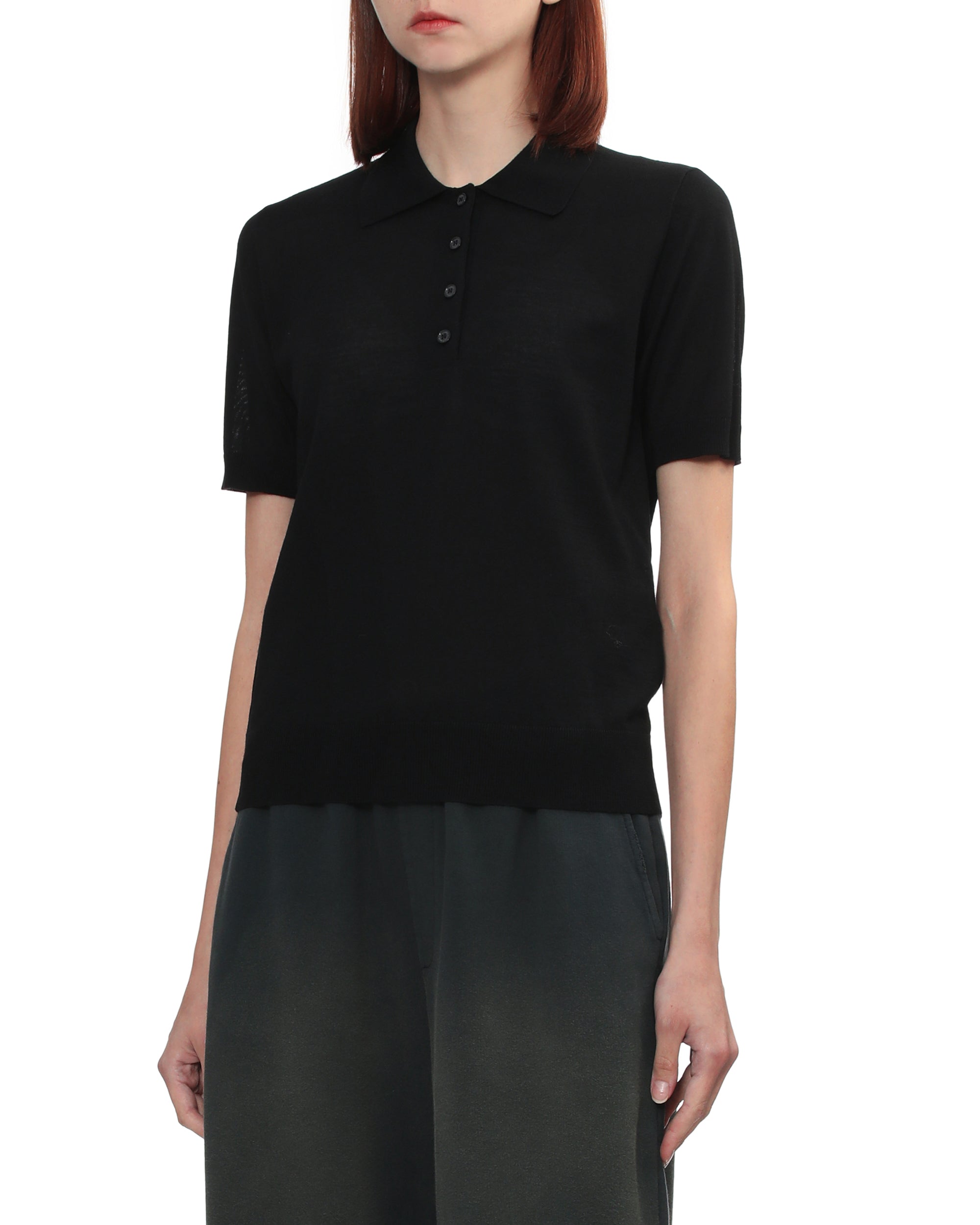 Polo short sleeve knit top