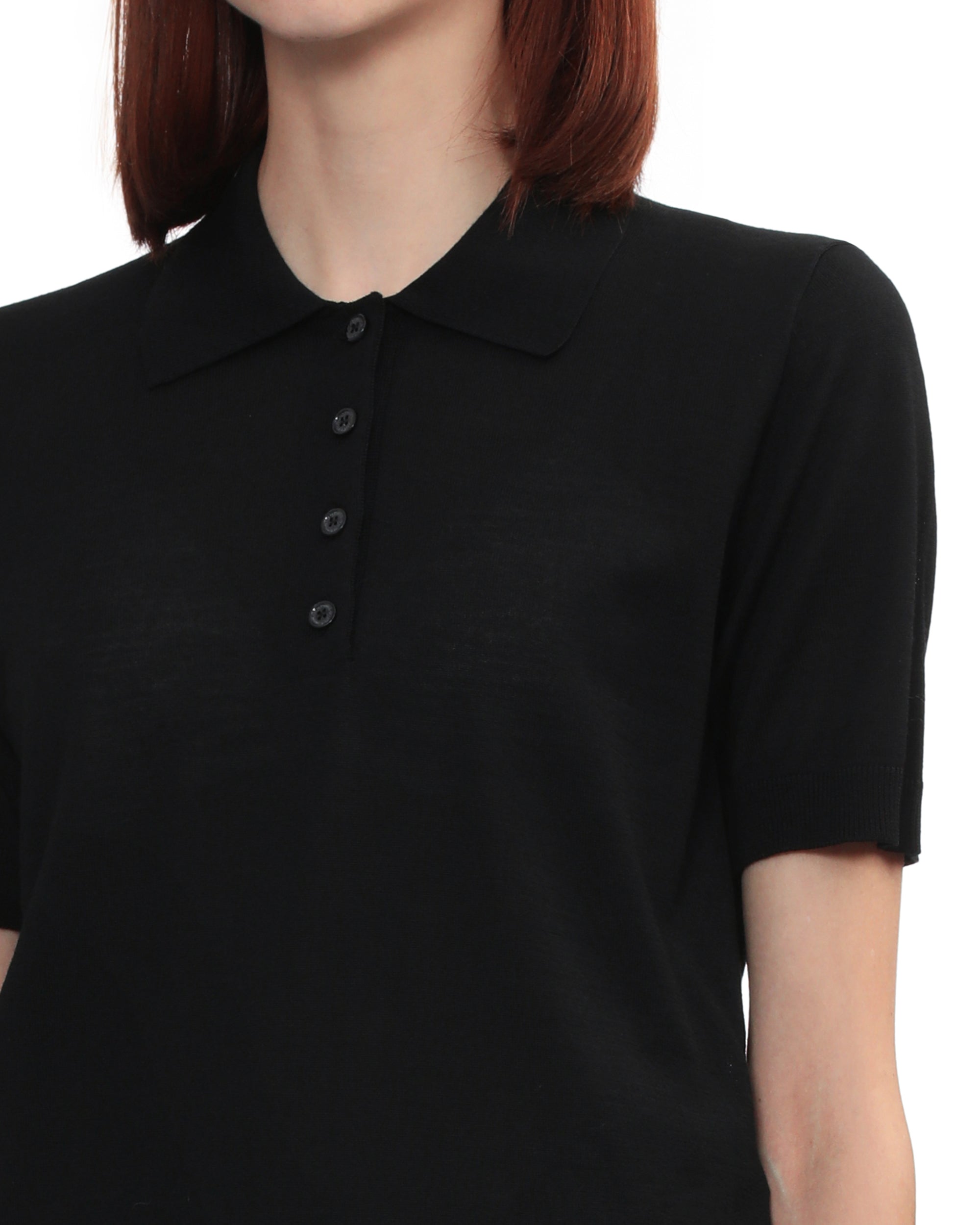 Polo short sleeve knit top