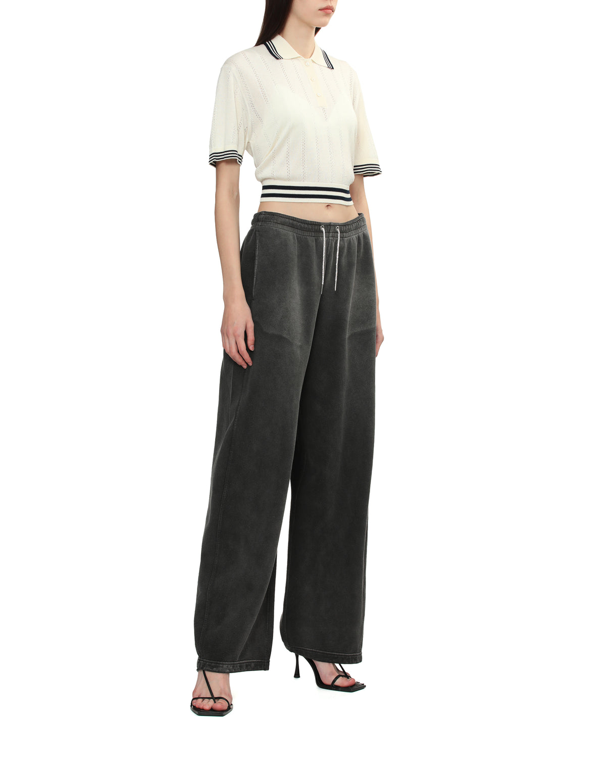Crop polo shirt