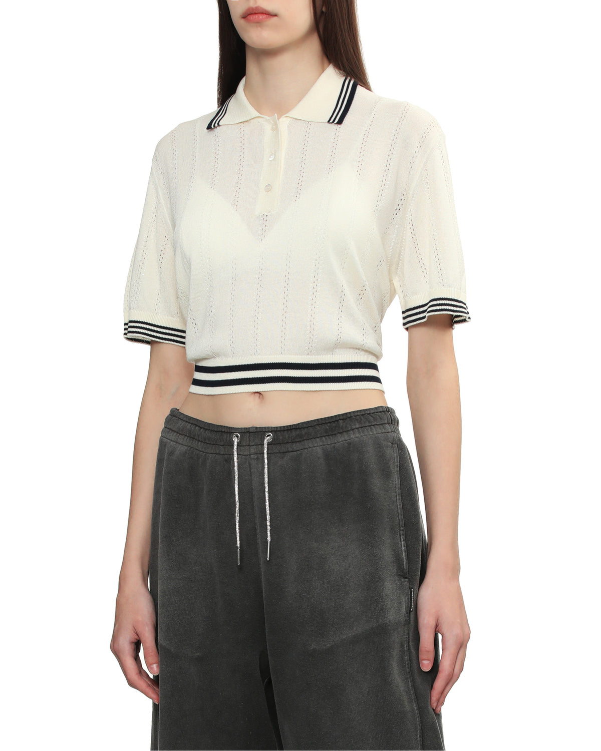 Crop polo shirt