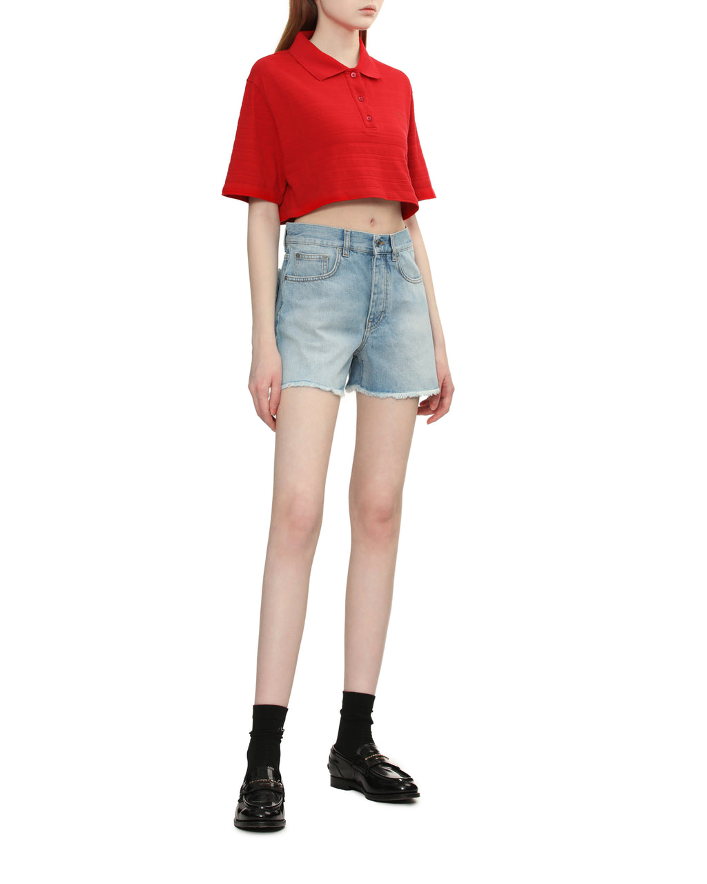 Cropped polo tee