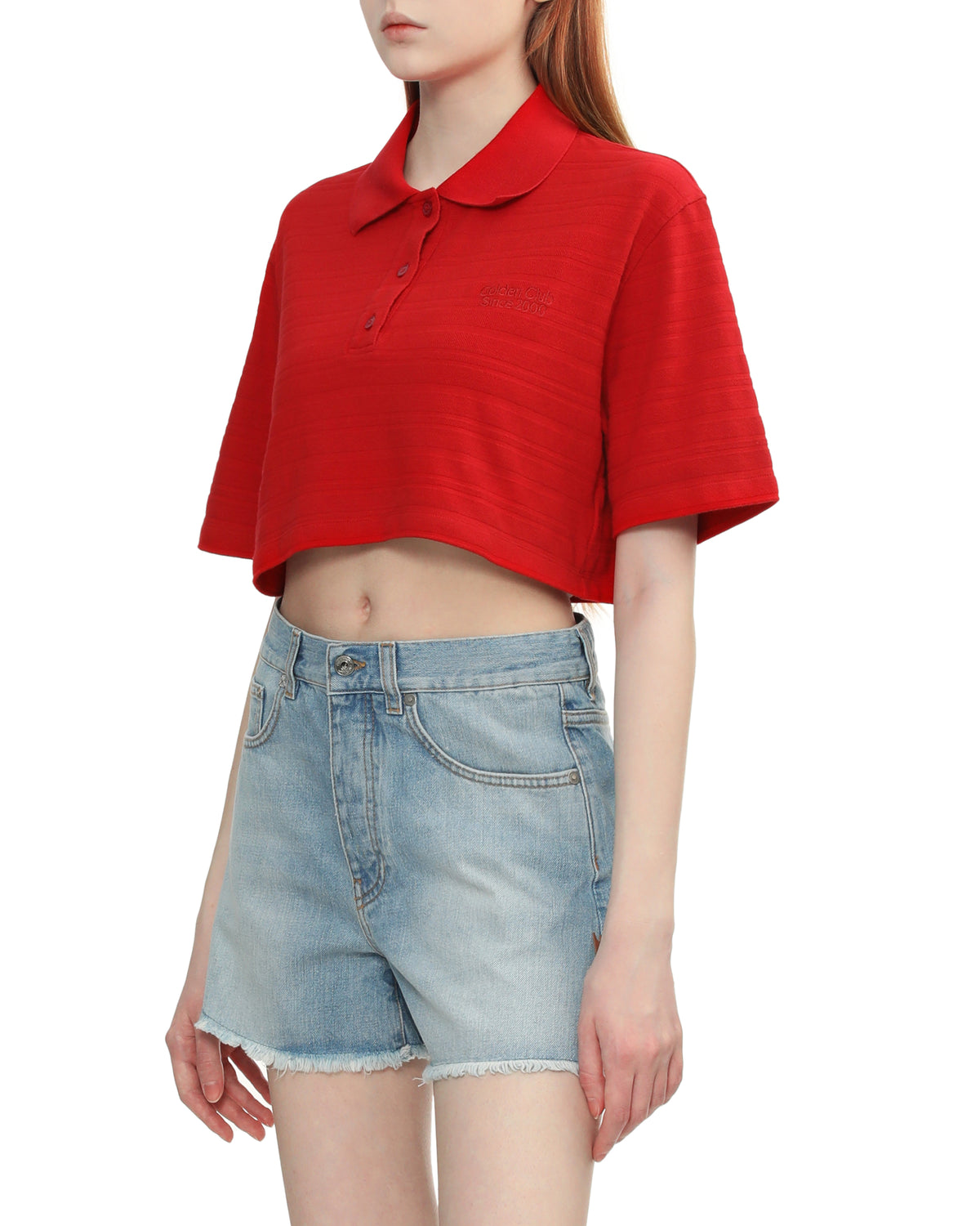 Cropped polo tee