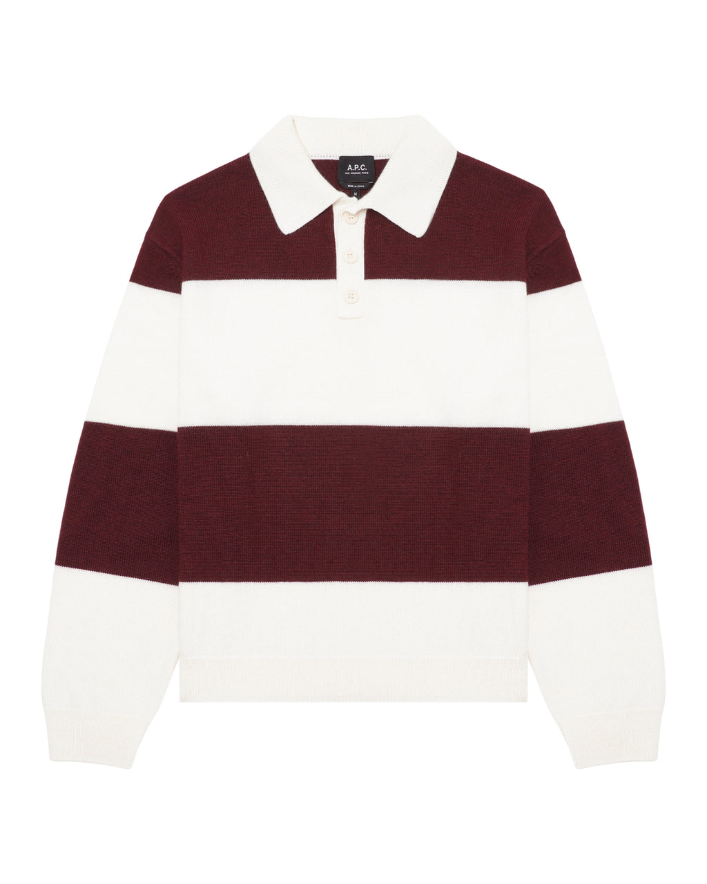 Striped polo sweater