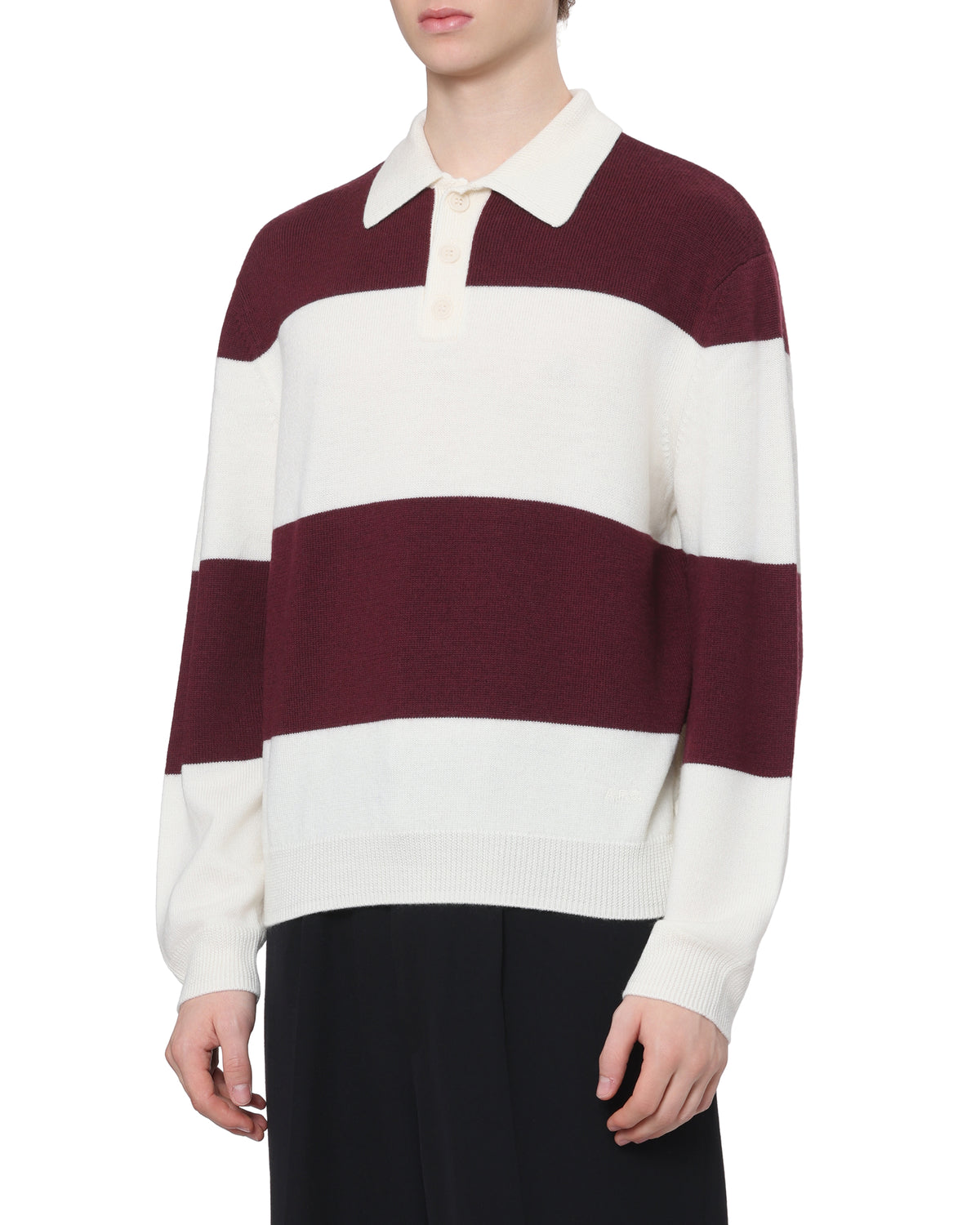 Striped polo sweater