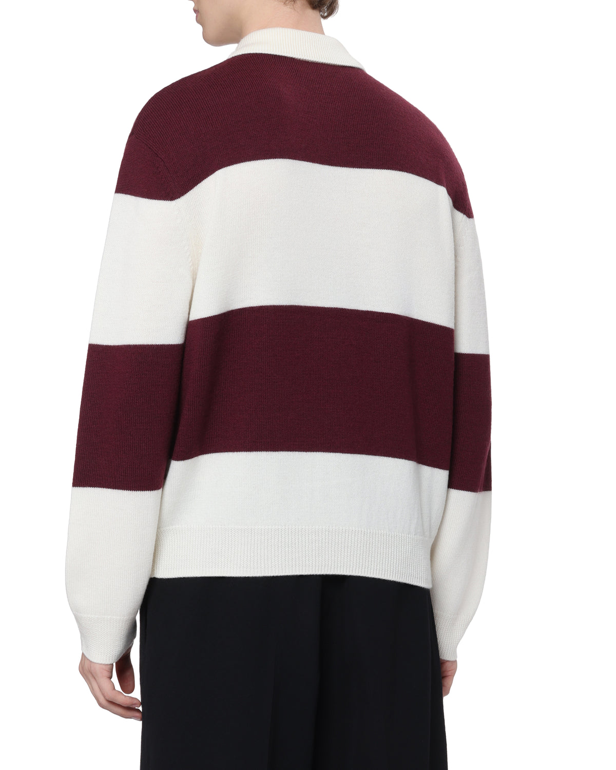 Striped polo sweater