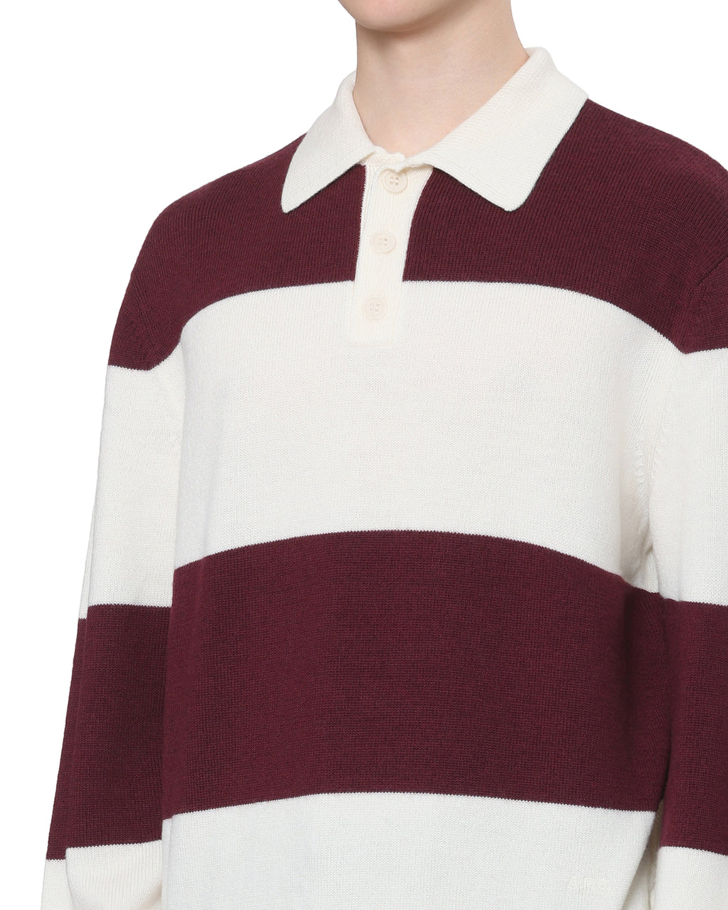Striped polo sweater