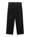 Pleated cord pants