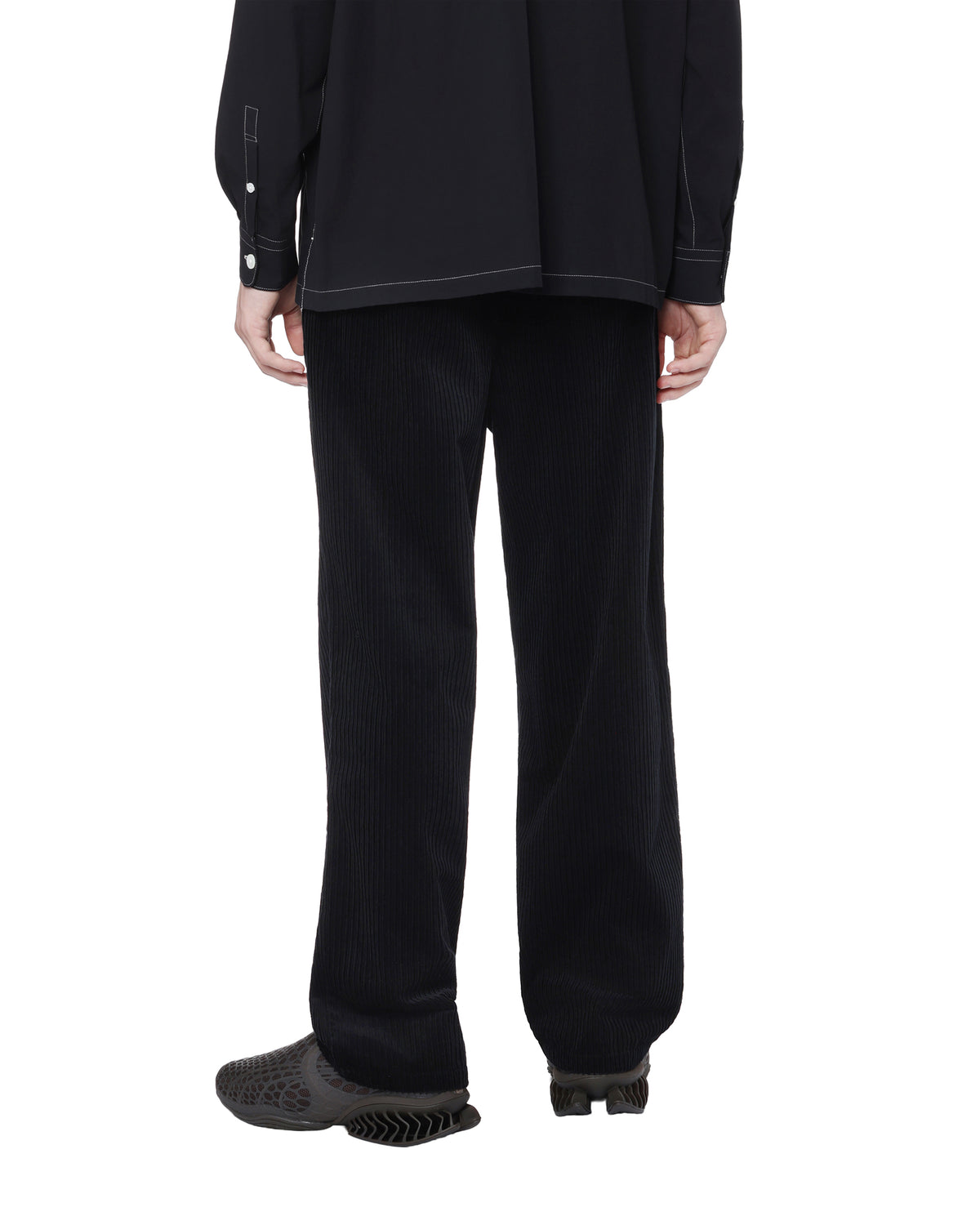 Pleated cord pants
