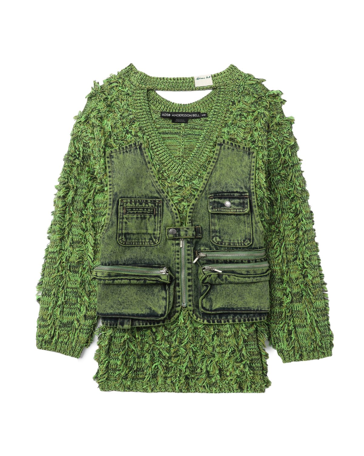 Cargo pockets knit sweater