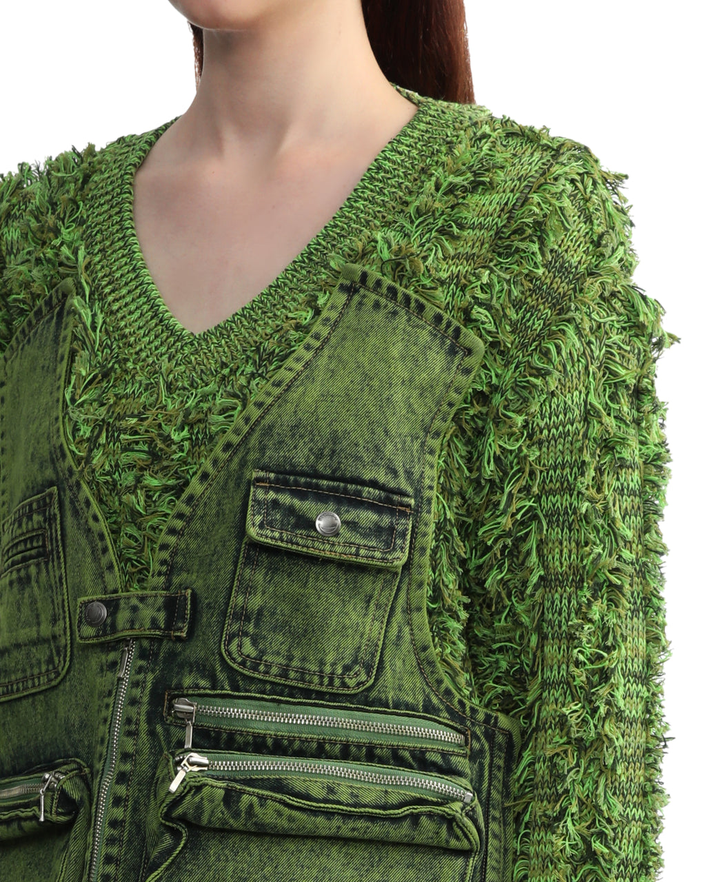 Cargo pockets knit sweater