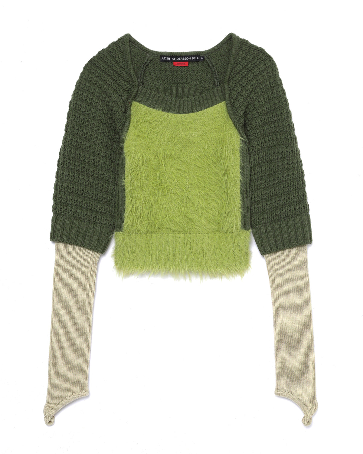Layered square neck knit top