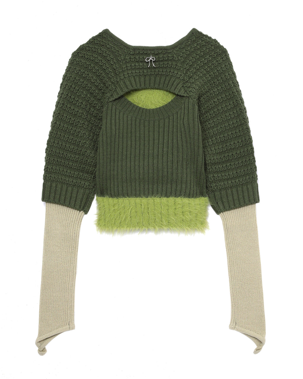 Layered square neck knit top