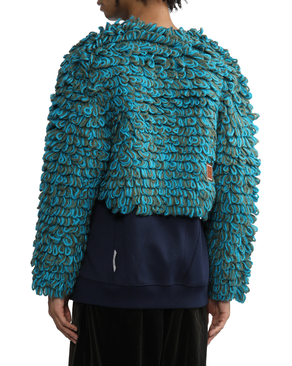 Cropped marled-knit cardigan