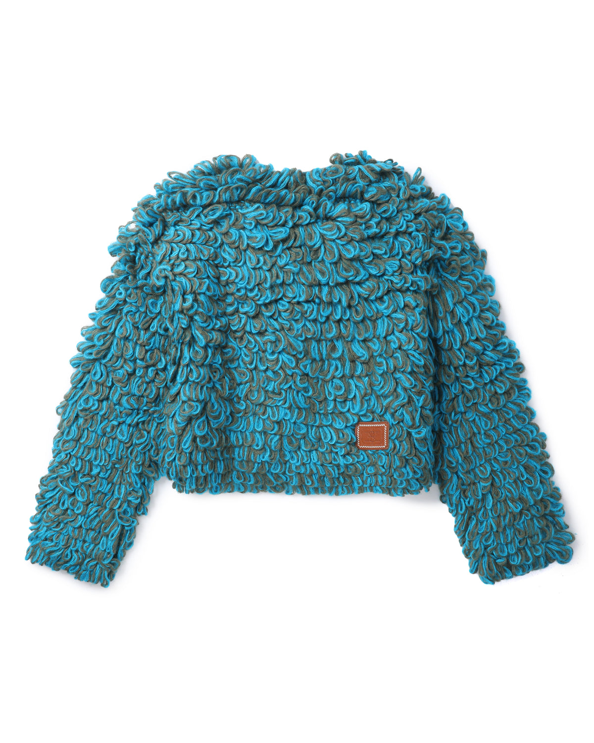 Cropped marled-knit cardigan