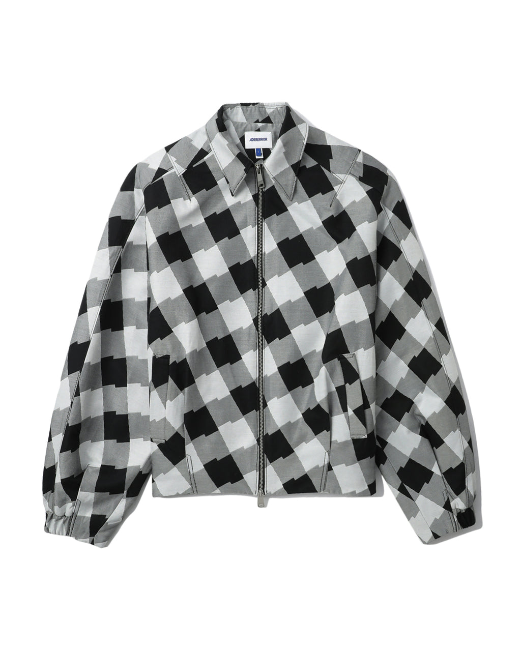 Check zip-up jacket