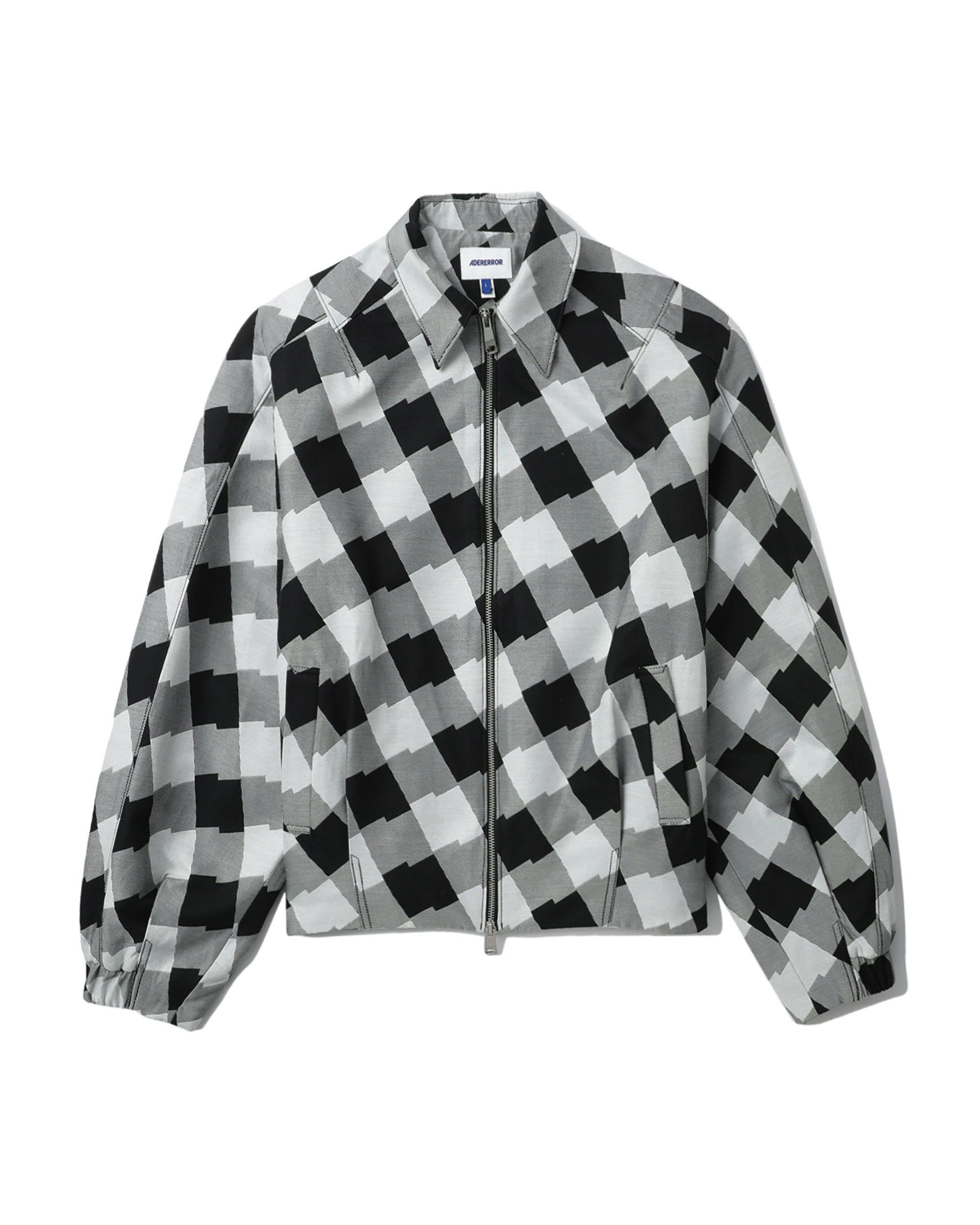 Check zip-up jacket