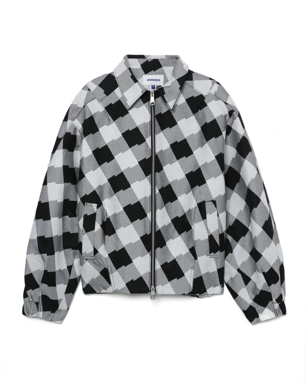 Check zip-up jacket