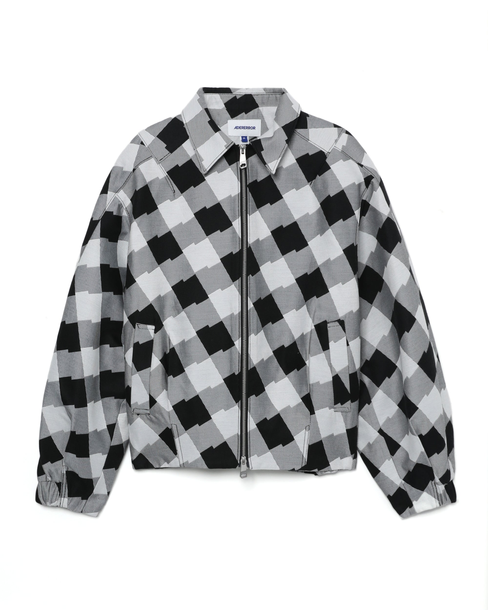 Check zip-up jacket