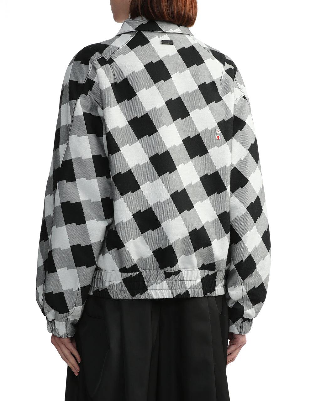 Check zip-up jacket