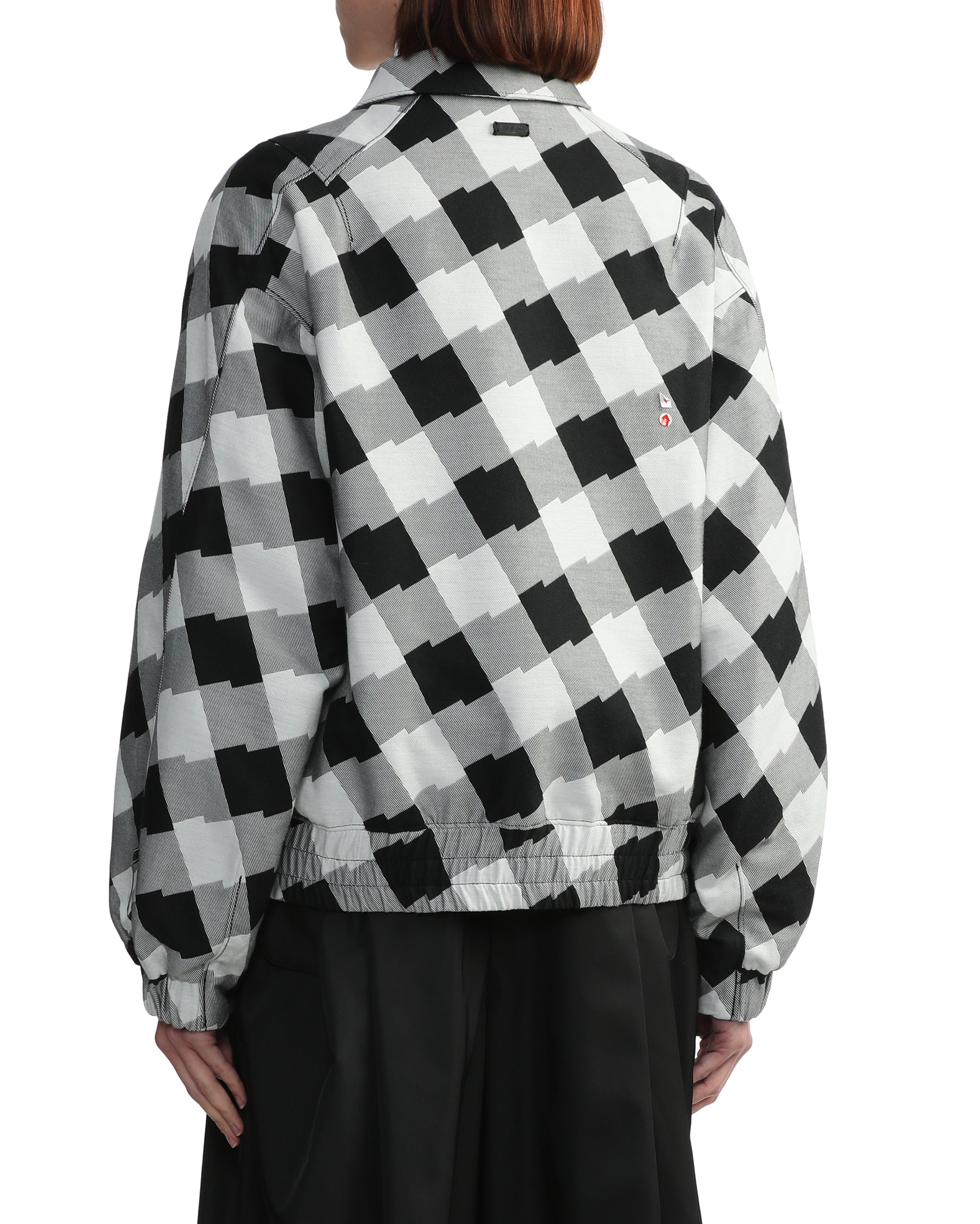 Check zip-up jacket
